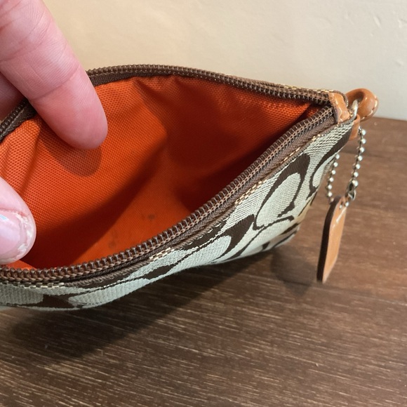 Coach Signature Brown and Tan Wristlet - Picture 7 of 7